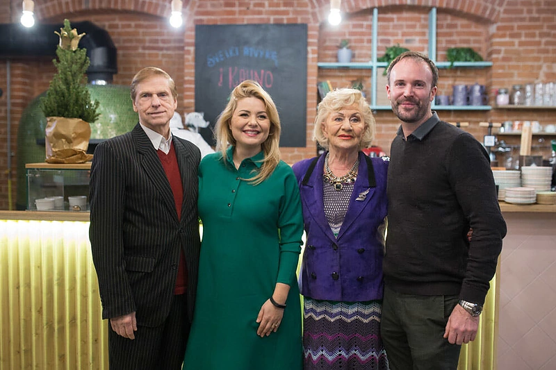 Beata ir Tomas Nicholsonai su Jūrate ir Česlovu Norvaišomis