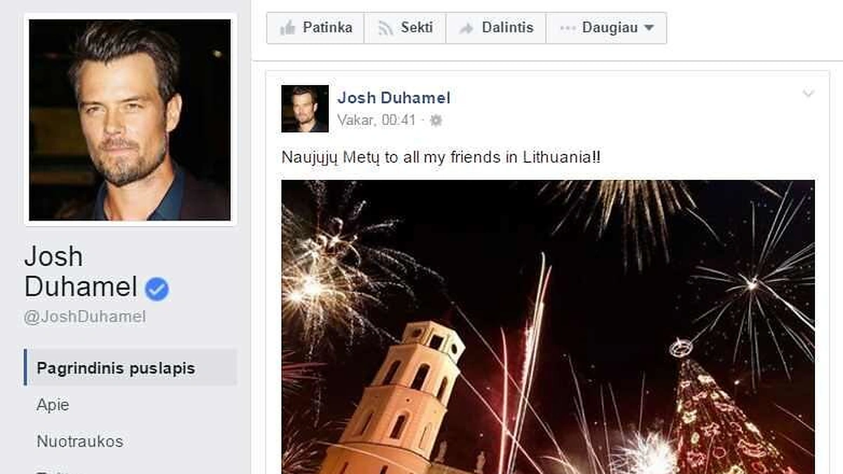 Josho Duhamelio sveikinimas lietuviams