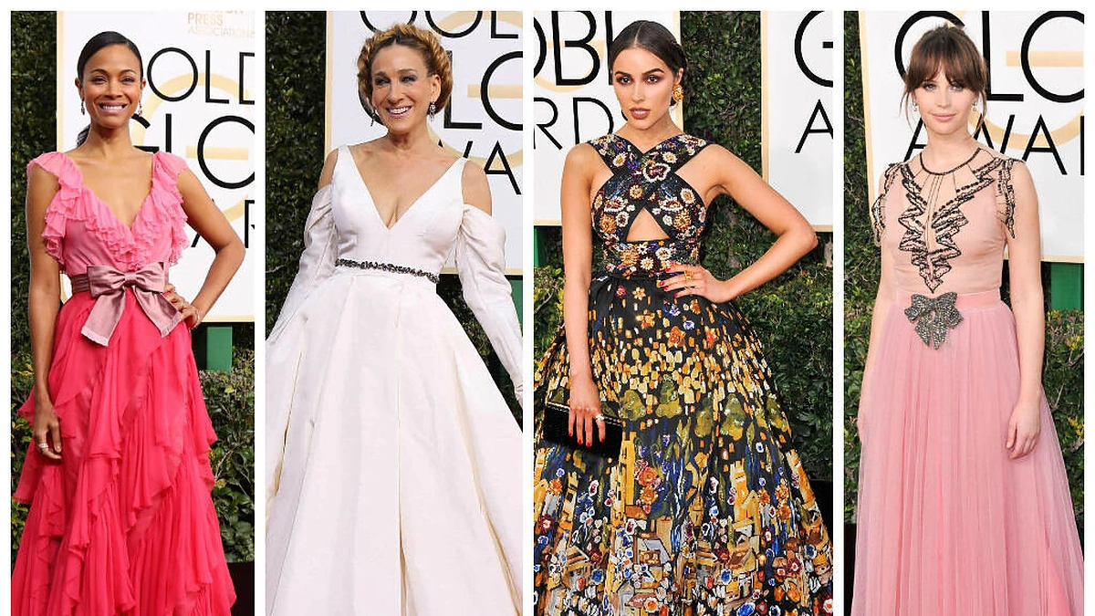 Zoe Saldana, Sarah Jessica Parker, Olivia Culpo ir Felicity Jones