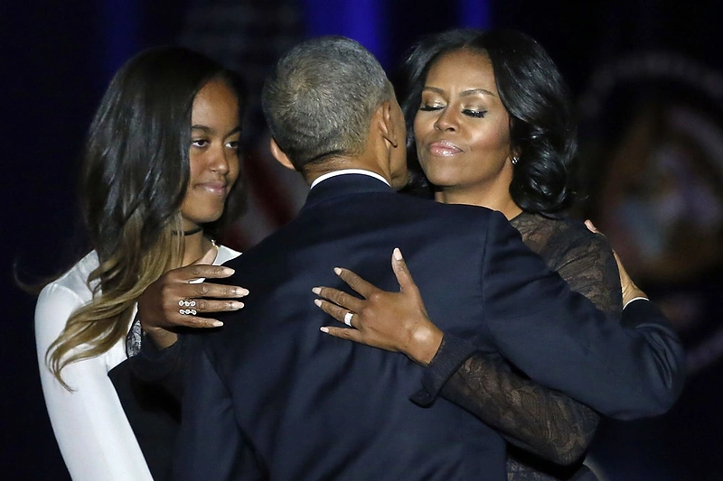 Barackas Obama su dukra Malia ir žmona Michelle