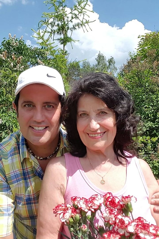 Rytis Cicinas su mama Rasa