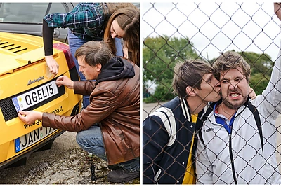 Aktoriai Šarūnas Banevičius ir Jonas Gricius prabangų automobilį papuošė išskirtiniais numeriais