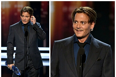 Johnny Deppas su trenksmu grįžo į viešumą: „People's Choice“ apdovanojimuose publika išrinko kino ikona