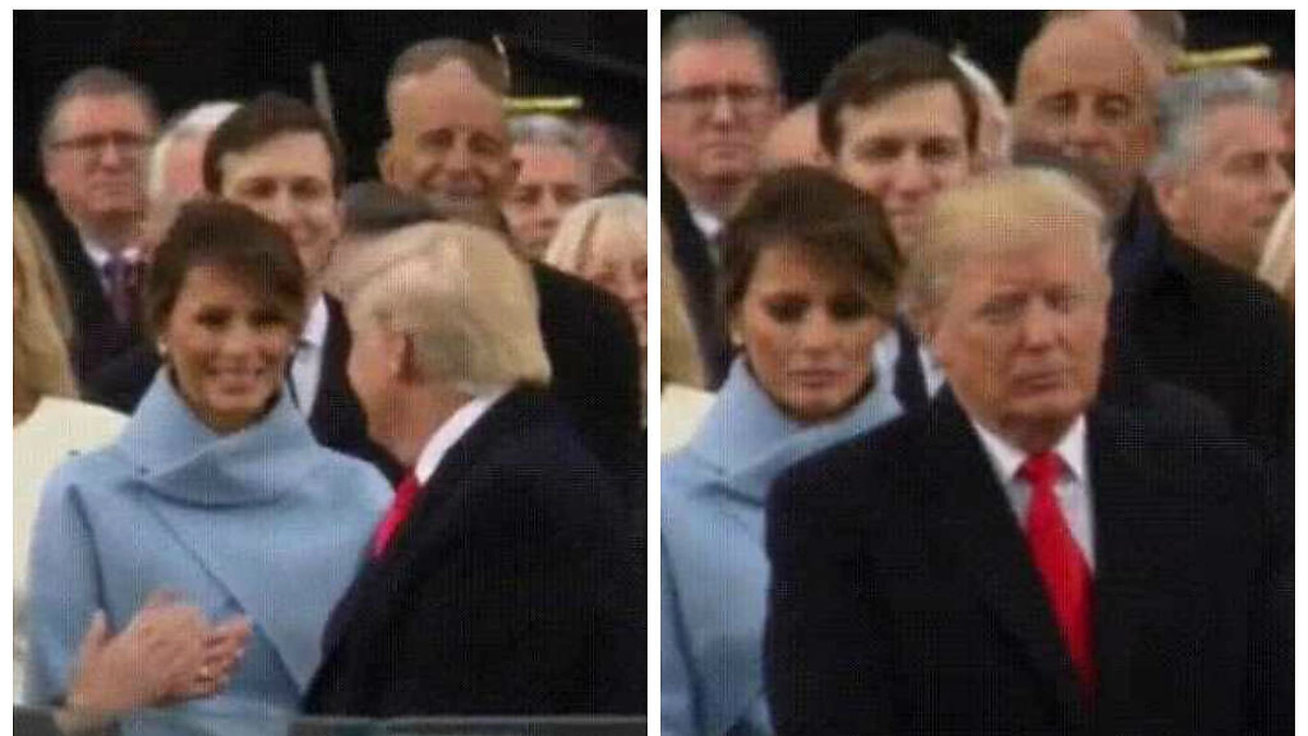 Persimainęs Melanios Trump veidas