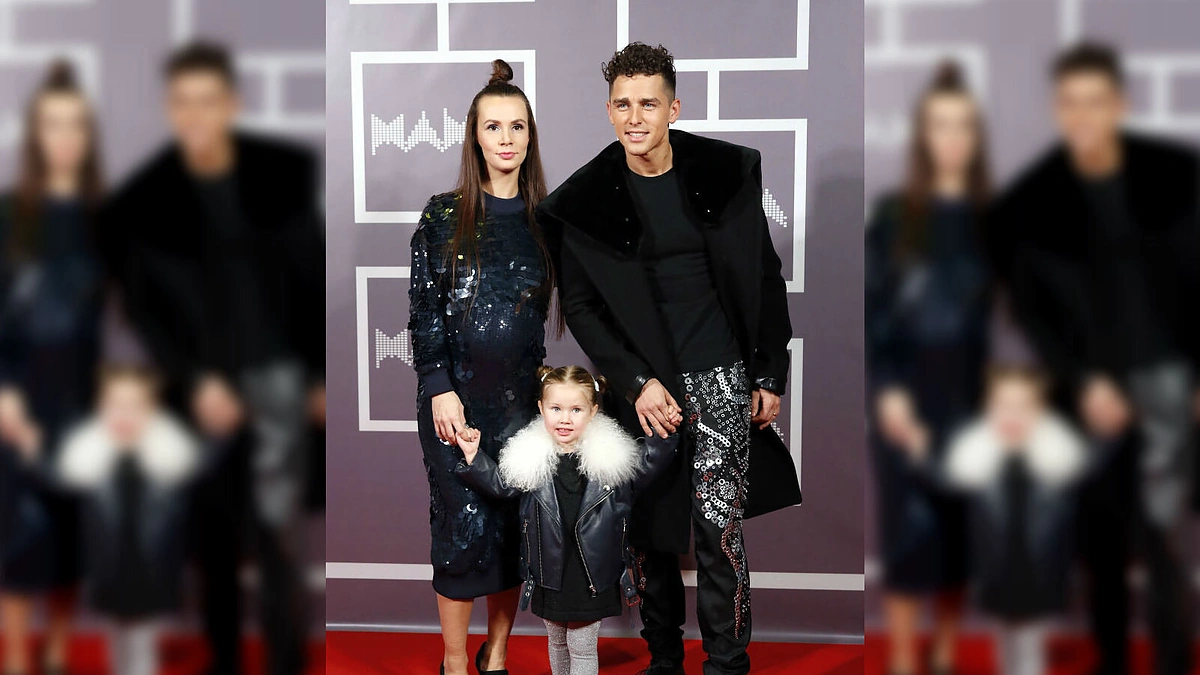 Donatas ir Veronika Montvydai su dukra Adele.