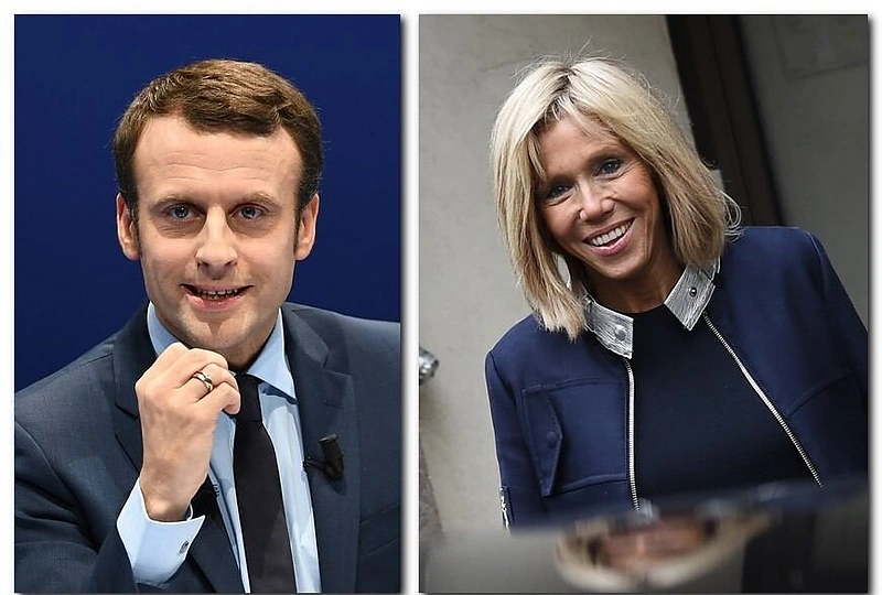 Emmanuelio Macrono žmona Brigitte Trogneux vyresnė už jį 24 metais