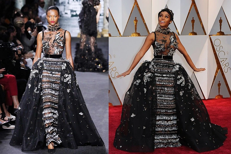 Šiai „Elie Saab“ suknelei Janelle – per žema