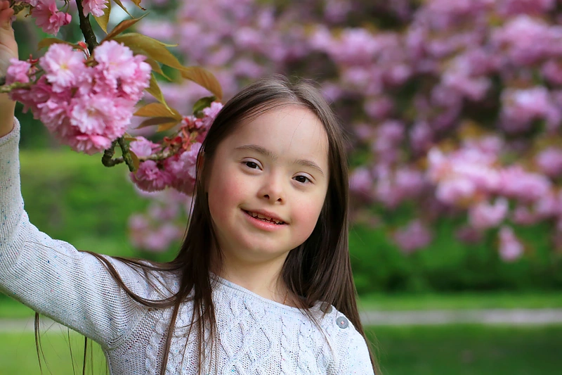 Mergaitė su Dauno sindromu