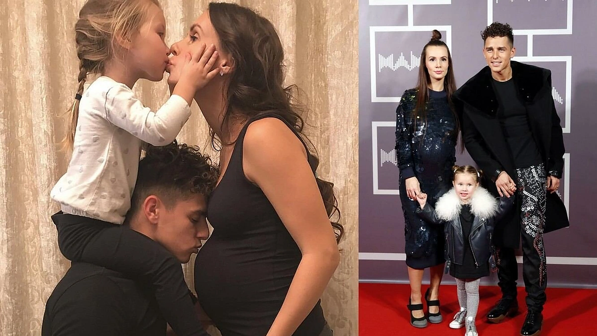 Donatas ir Veronika Montvydai su dukra Adele