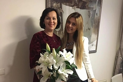 Justina Stambrauskaitė su mama Inga