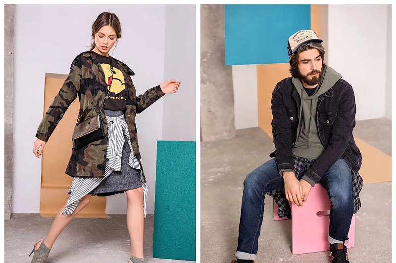 Gražuolės chaki deriniai jai ir jam