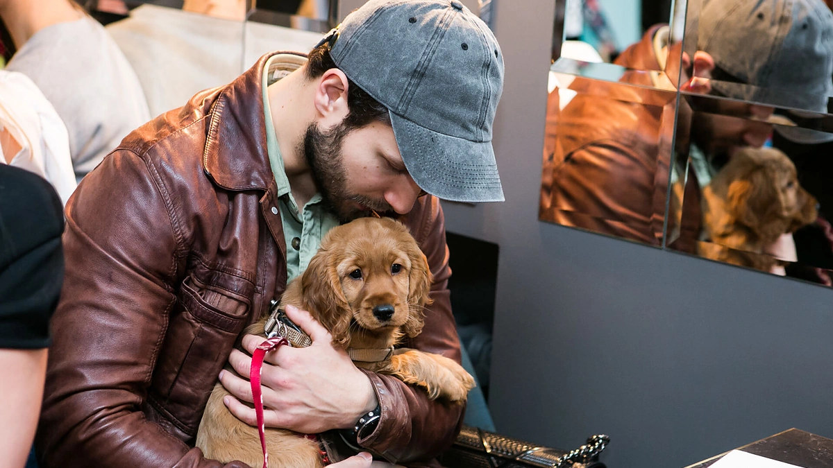 Vaidas Baumila su anglų kokerspaniele Bite