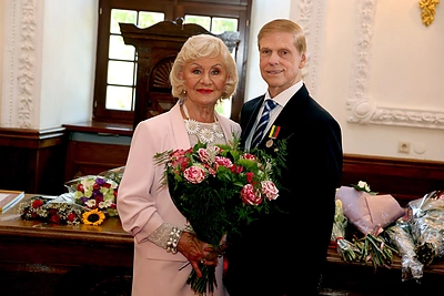 Kauno garbės piliečiais tapusių Jūratės Ir Česlovo Norvaišų padėkos kalba pralinksmino sveikintojus