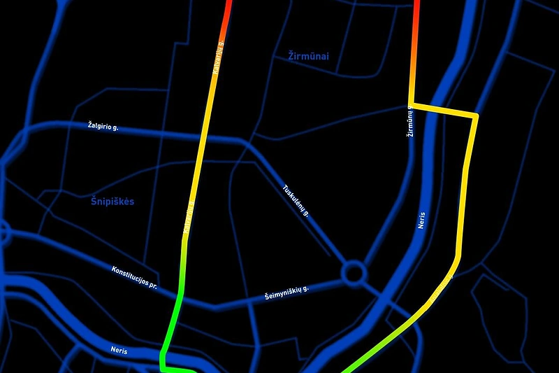 Ievos Serapinaitės bėgimo maršrutas miesto centre
