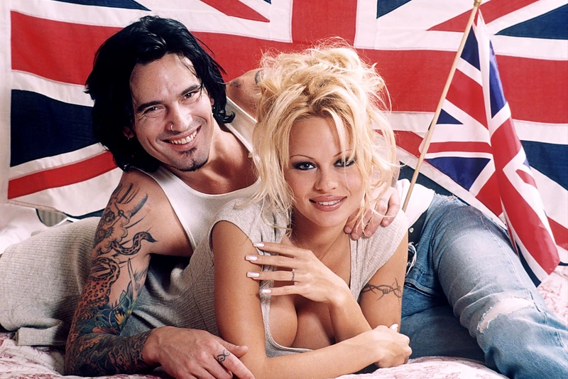 Pamela Anderson su pirmuoju vyru Tommy Lee (1995 m.) / Vida Press nuotr.