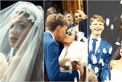 Išskirtinės akimirkos iš meilės šventės: krepšininkas Mindaugas Kuzminskas vedė savo išrinktąją Eglę