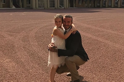 Harper Beckham su tėčiu Davidu Beckhamu