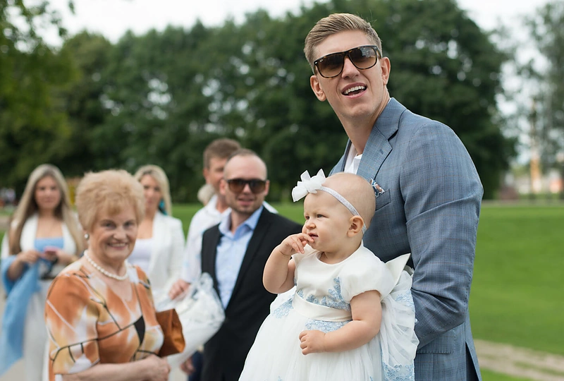 Gabrielės Rutkauskienės-Vashos dukros Adrijos krikštynų akimirka