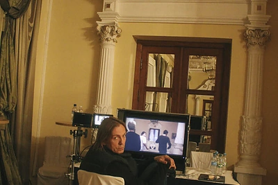 Vanessa Paradis Šarūno Barto filmo „Šerkšnas“ filmavimo aikštelėje