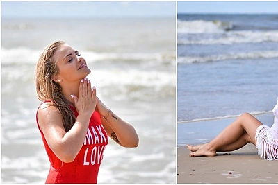 Dainininkė Marija Grabštaitė su vasara atsisveikino pozuodama Lietuvos pajūryje