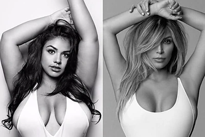 Plius dydžio modelis atkartojo seksualią Kim Kardashian fotosesiją