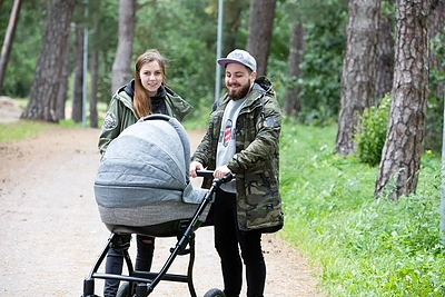 Miglė ir Mikas Stankevičiai su sūnumi Mykolu