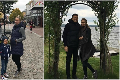 Švedijoje dainininką Deividą Bastį su žmona Agne maloniai nustebino sūnus Armandas