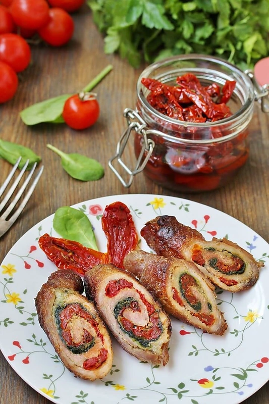 Vištienos suktinukai su špinatais