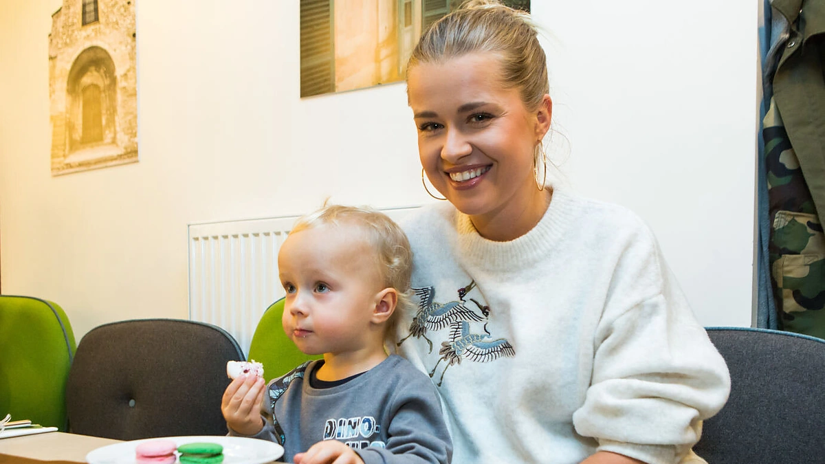 Sandra Šernė su sūnum