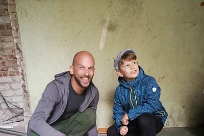 Žygimantas Stakėnas su sūnumi