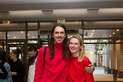 Beata Tiškevič ir režisierius Saulius Baradinskas