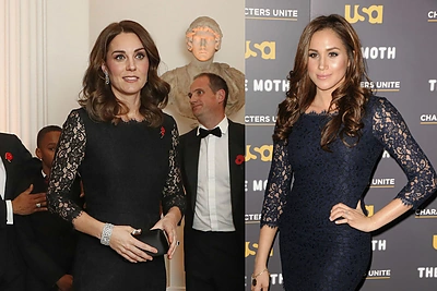 Ta pati suknelė, tik kita panelė? Kembridžo hercogienė Catherine ir Meghan Markle turi panašų skonį