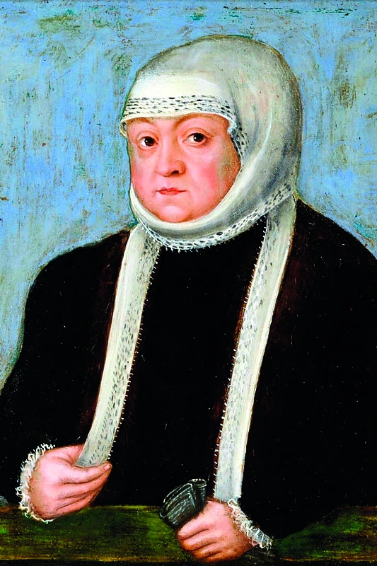Bona Sforca, apie 1553 m., Luco Cranacho jaunesniojo portretas iš Čartoryskių muziejaus Krokuvoje