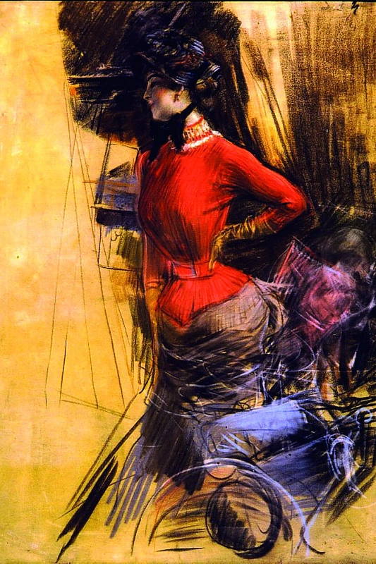 Giovanni Boldini „Ledi su raudonu švarkeliu“, 1878 m., privati kolekcija
