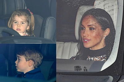 Princesė Charlotte, princas George'as ir Meghan Markle