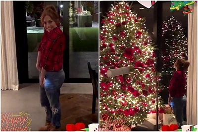 J. Lo greit sutiks Šv. Kalėdas: namuose – milžiniška eglė