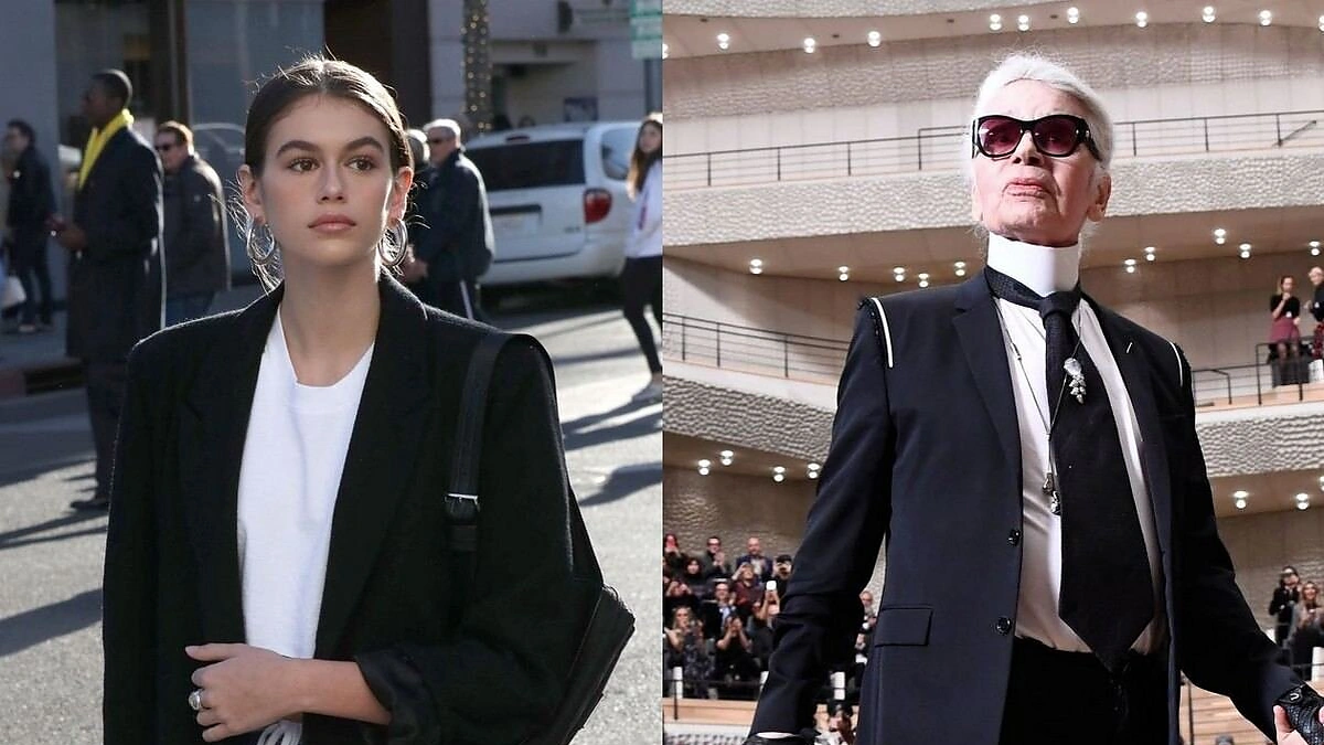Kaia Gerber ir Karlas Lagerfeldas
