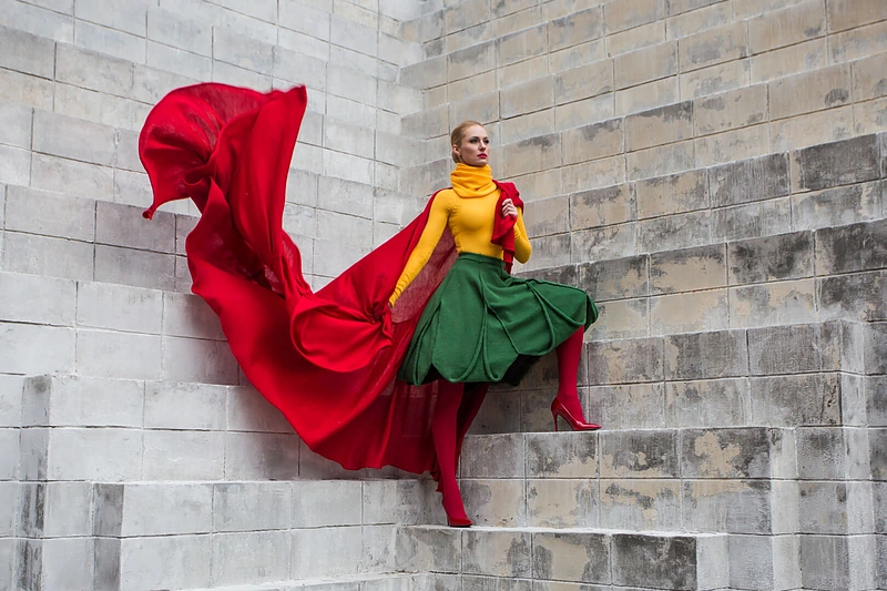Suknelė ir idėja Milda Bordeaux, modelis balerina Sandra Drodvilaitė