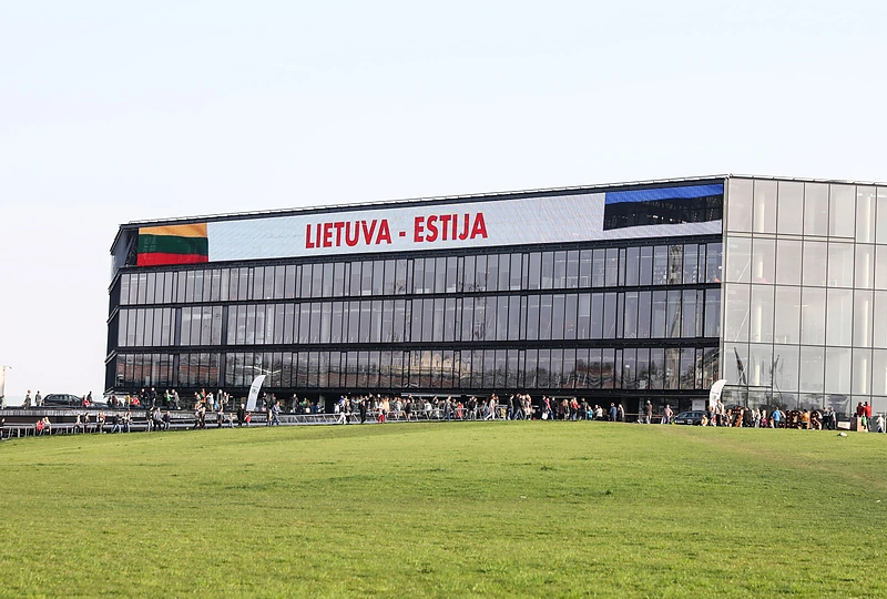 Ledo ritulio rungtynių Lietuva - Estija akimirka