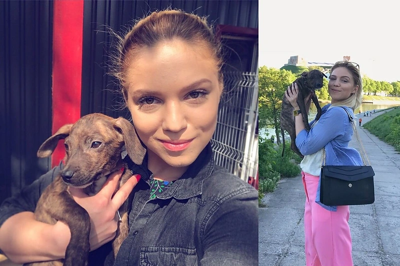 Agota Mašanauskaitė su šuneliu Ego