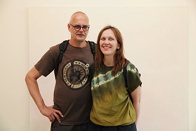 Marius Jonutis su žmona Lina