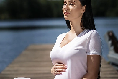 Kūdikio besilaukianti Greta Lebedeva