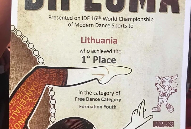 Kauniečių šokių kolektyvai „DEMO“ ir „MODE“ pasaulio šokių čempionate pelnė laurus