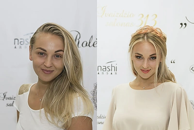 Vasariško vakarėlio įvaizdžio salone 313 „Rolė“ akimirka