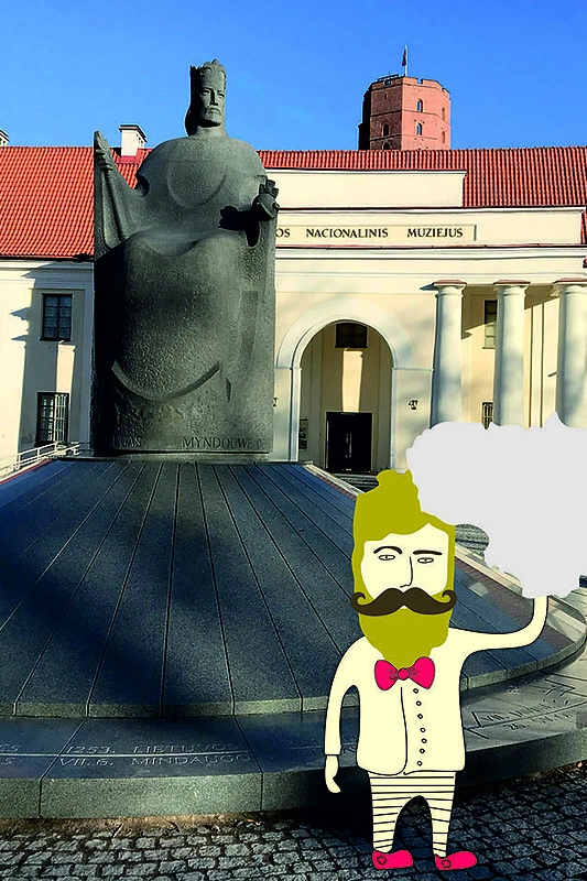 Visi laukiami prie Karaliaus Mindaugo paminklo