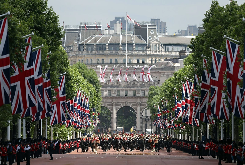 Karališkojo parado „Trooping the Colour“ akimirkos
