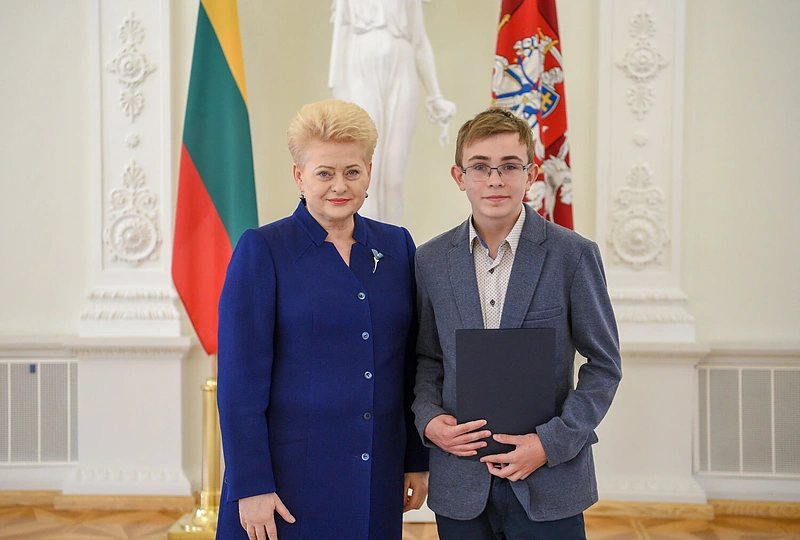 Prezidentė Dalia Grybauskaitė sveikino TV laidos „Lietuvos tūkstantmečio vaikai“ sezono nugalėtojus