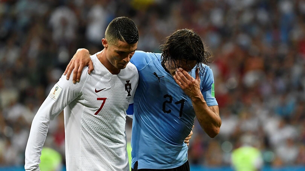 Edisonas Cavani ir Cristiano Ronaldo