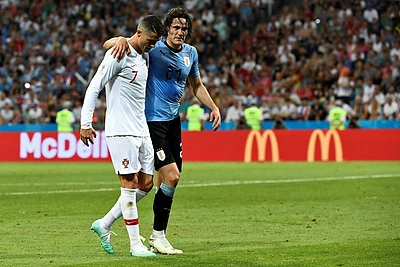 Edisonas Cavani ir Cristiano Ronaldo