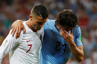 Edisonas Cavani ir Cristiano Ronaldo